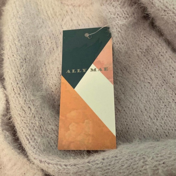 NWT Ally Mae Sweater Set Womens M Lavender Fuzzy Knit 2PC Tank‎ & Cardigan - Picture 8 of 15